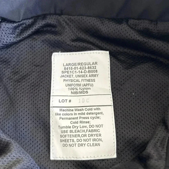 US Army Jacket Mens Large Black Yellow Windbreaker Track Coat Running Adult L - Picture 3 of 10